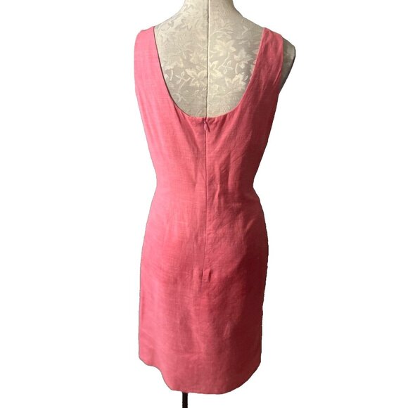 Escada Dress Rich Pink Berry 38 6 Silk Linen Sheath Sleeveless Career Church - Picture 2 of 6